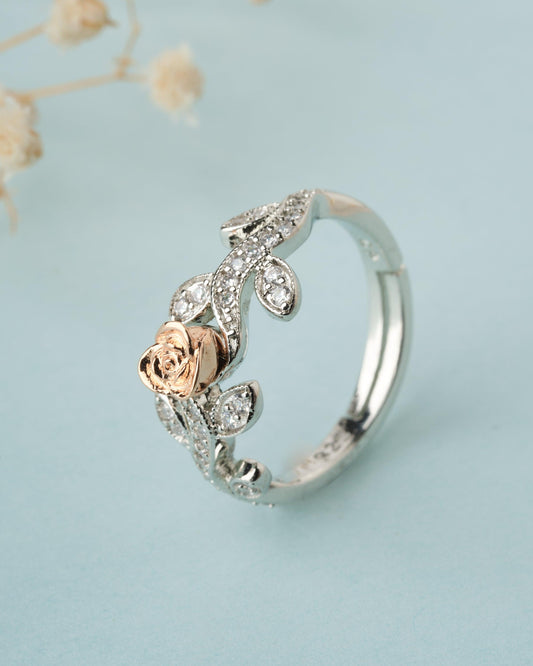 925 Sterling Silver Beautiful Rose Ring R01586 - Chandrani Pearls