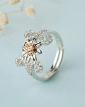 925 Sterling Silver Beautiful Rose Ring R01591 - Chandrani Pearls