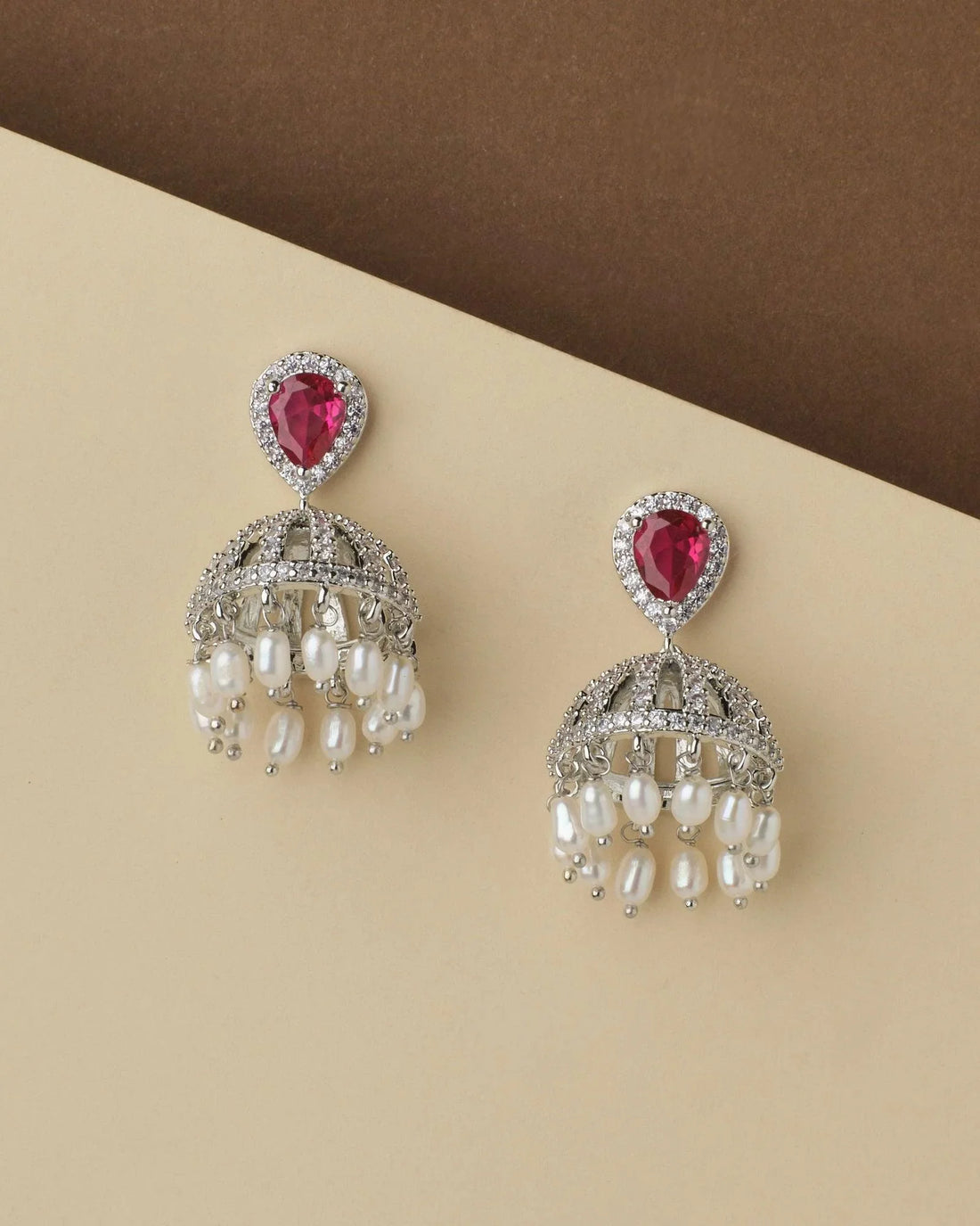 Absolutely Gorgeous Stone-Studded Beaded Jhumkas - Chandrani Pearls