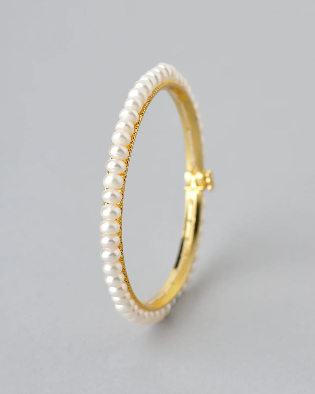 Classic Gold-Plated Pearl Bangle