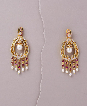 Chantelle Pearl And Stone Chandeliers - Chandrani Pearls