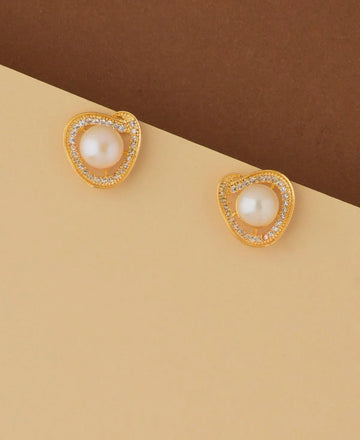 Classy White Pearl Stud Earring - Chandrani Pearls