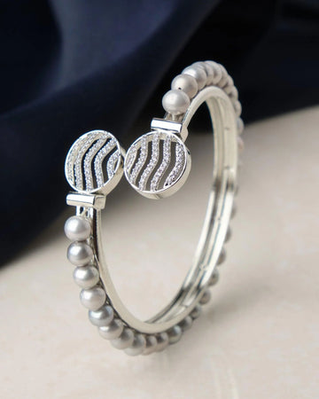 Delightful Stone Studded Pearl Bangle - Chandrani Pearls