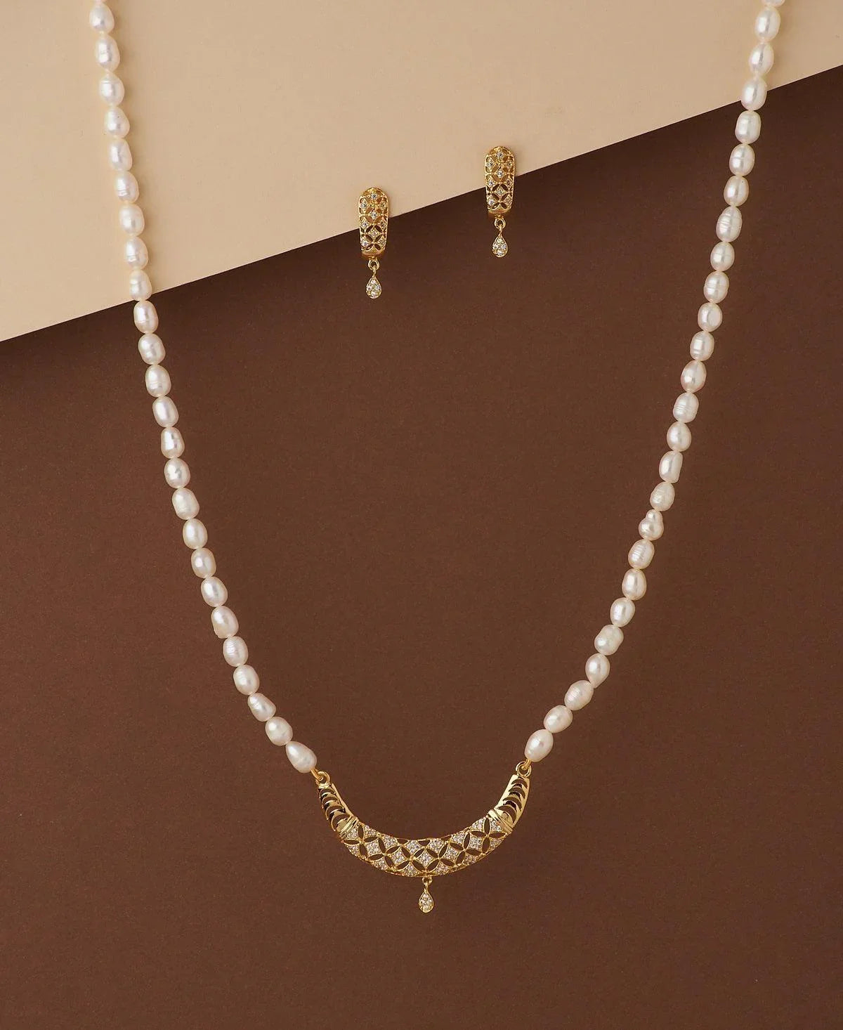 Elegant Real Pearl Necklace Set