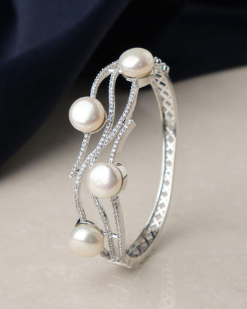 Fashionable Pearl & Stone Studded Bangle - Chandrani Pearls