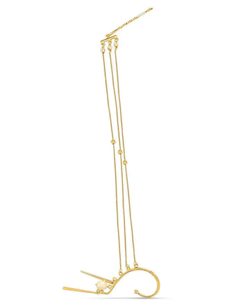 Fashionable Pearl hanging Ear Cuff - Chandrani Pearls
