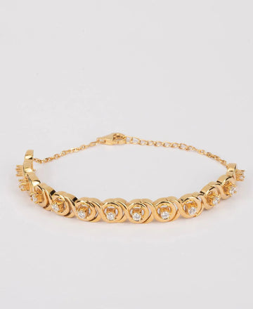 Fashionable Stone Studded Silver Bracelet. - Chandrani Pearls