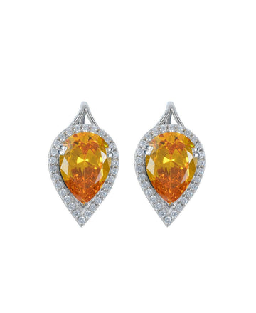 Fashionable Stone Studded Silver Earring - Chandrani Pearls