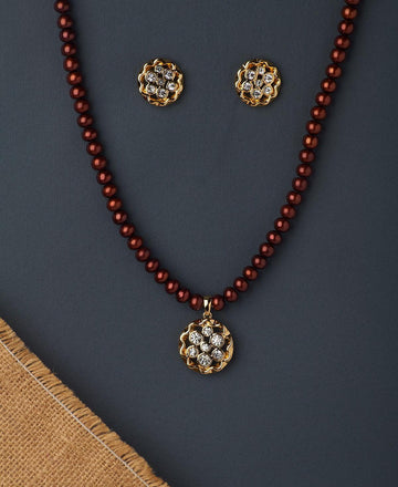 Floral Pearl Necklace Set - Chandrani Pearls