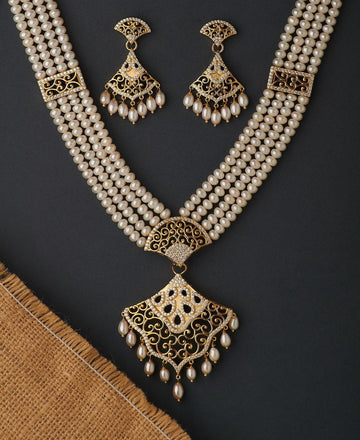 Gorgeous Real Pearl Necklace Set - Chandrani Pearls