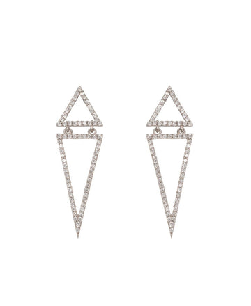 Graceful Silver hanging Earring - Chandrani Pearls