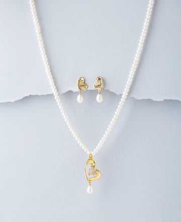 Heart Real Pearl Necklace Set - Chandrani Pearls