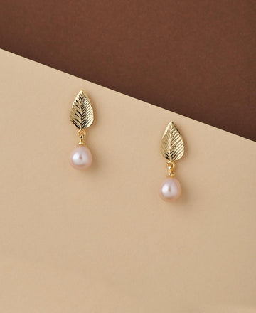 Leaf Real Pearl Hang Earring - Chandrani Pearls