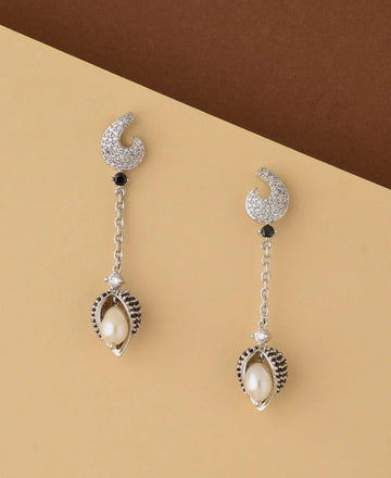 Leaf Real Pearl Hang Earring - Chandrani Pearls