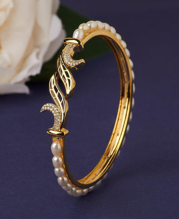 Leafy Classy Real Pearl Bangle - Chandrani Pearls