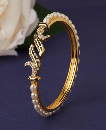 Leafy Classy Real Pearl Bangle - Chandrani Pearls