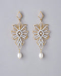 Lubna Floral Pearl Drop Earring - Chandrani Pearls