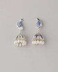 Pretty Butterfly Stone Studded Pearl Hang Jhumka - Chandrani Pearls