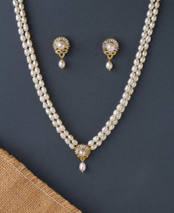 Pretty Real Pearl Necklace Set - Chandrani Pearls