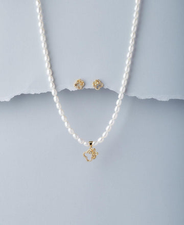 Pretty Real Pearl Necklace Set - Chandrani Pearls