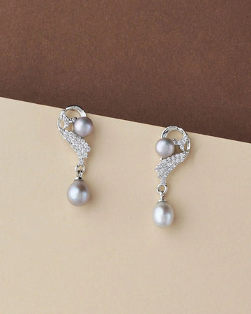 Pretty Stone Studded Pearl Earring - Chandrani Pearls