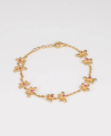 Pretty Stone Studded Silver Bracelet - Chandrani Pearls