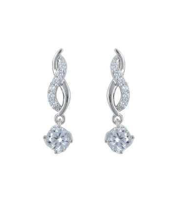 Pretty Stone Studded Silver Earring - Chandrani Pearls