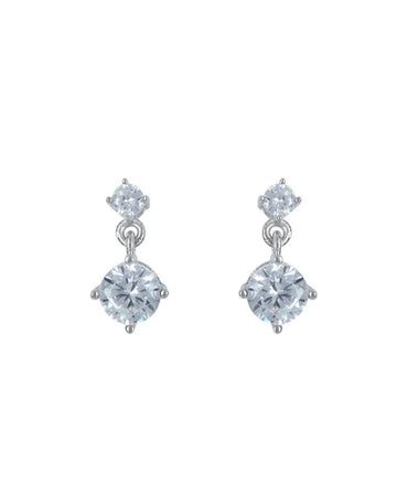 Pretty Stone Studded Silver Earring - Chandrani Pearls