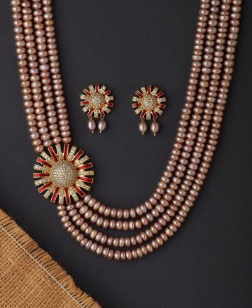 Ravishing Real Pearl Necklace Set - Chandrani Pearls
