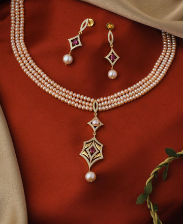 Ravishing Real Pearl Necklace Set - Chandrani Pearls