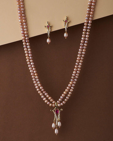 Ravishing Stone Studded Necklace Set - Chandrani Pearls
