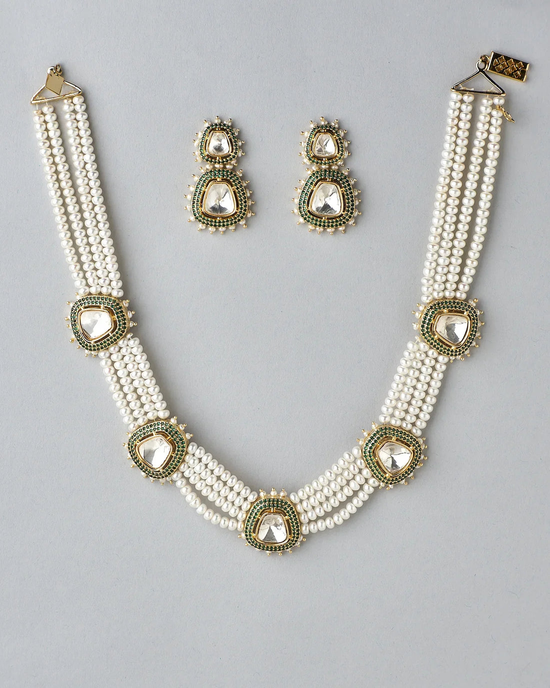Royal Pearl and Kundan Necklace Set