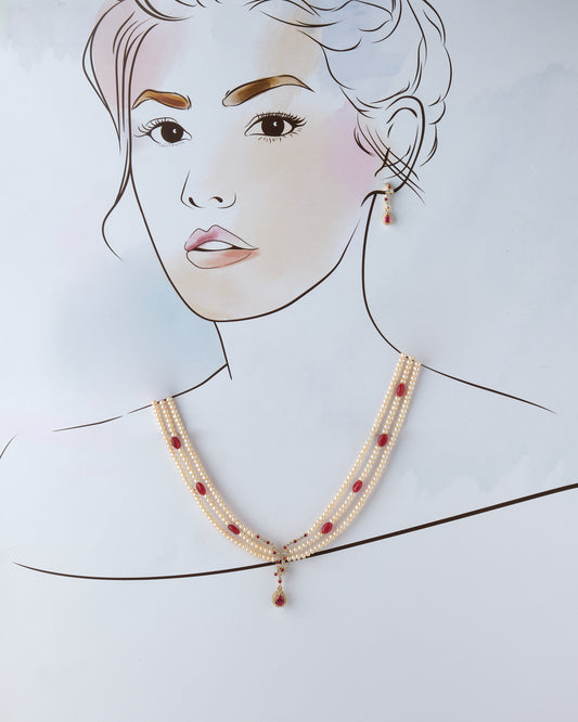 Ravishing Pearl Necklace Set