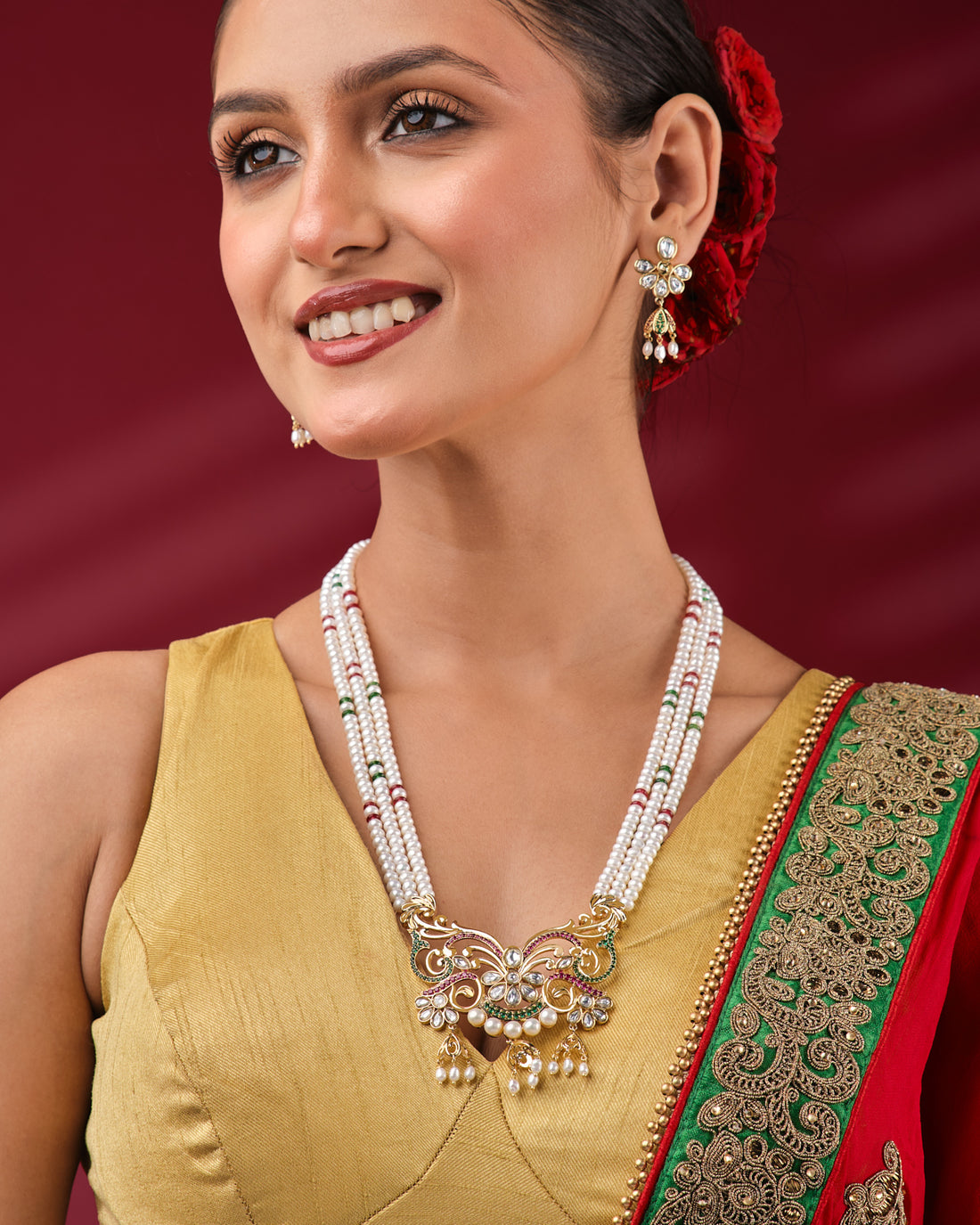 Royal Radiance Bridal Pearl & Gold Jewellery Set