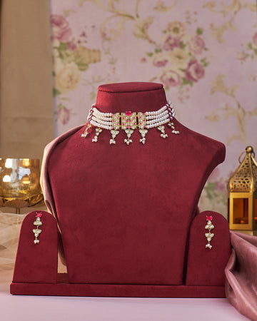 Golden Aura Wedding Necklace Choker Set