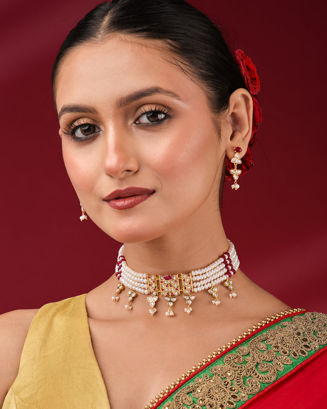 Golden Aura Wedding Necklace Choker Set