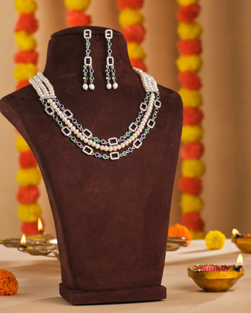 Grand Multi-Layer Pearl Necklace Set