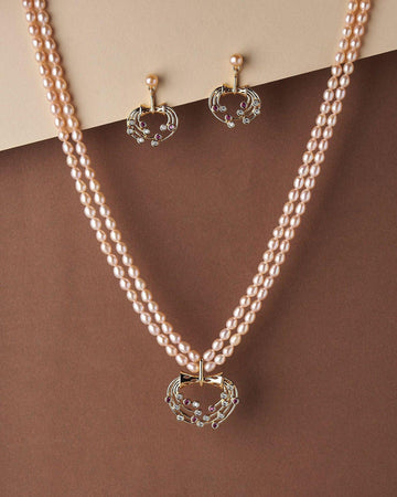Simple and Elegant Real Pearl Necklace Set - Chandrani Pearls