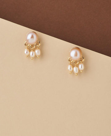 Standout Golden Pearl Hanging Earring - Chandrani Pearls