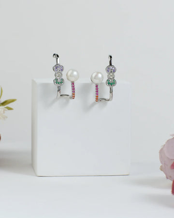 Subtle Western Sparkle Pearl Earrings