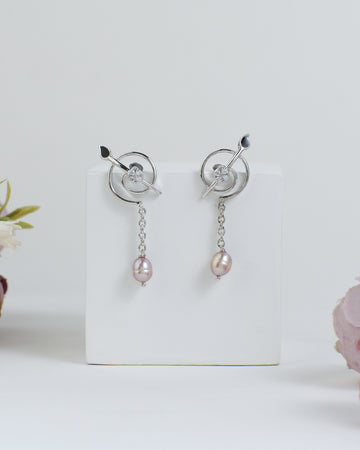 Glitz & Drop Statement Pearl Earrings