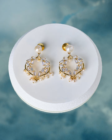 Trendy Pearl & CZ Handcrafted Earrings