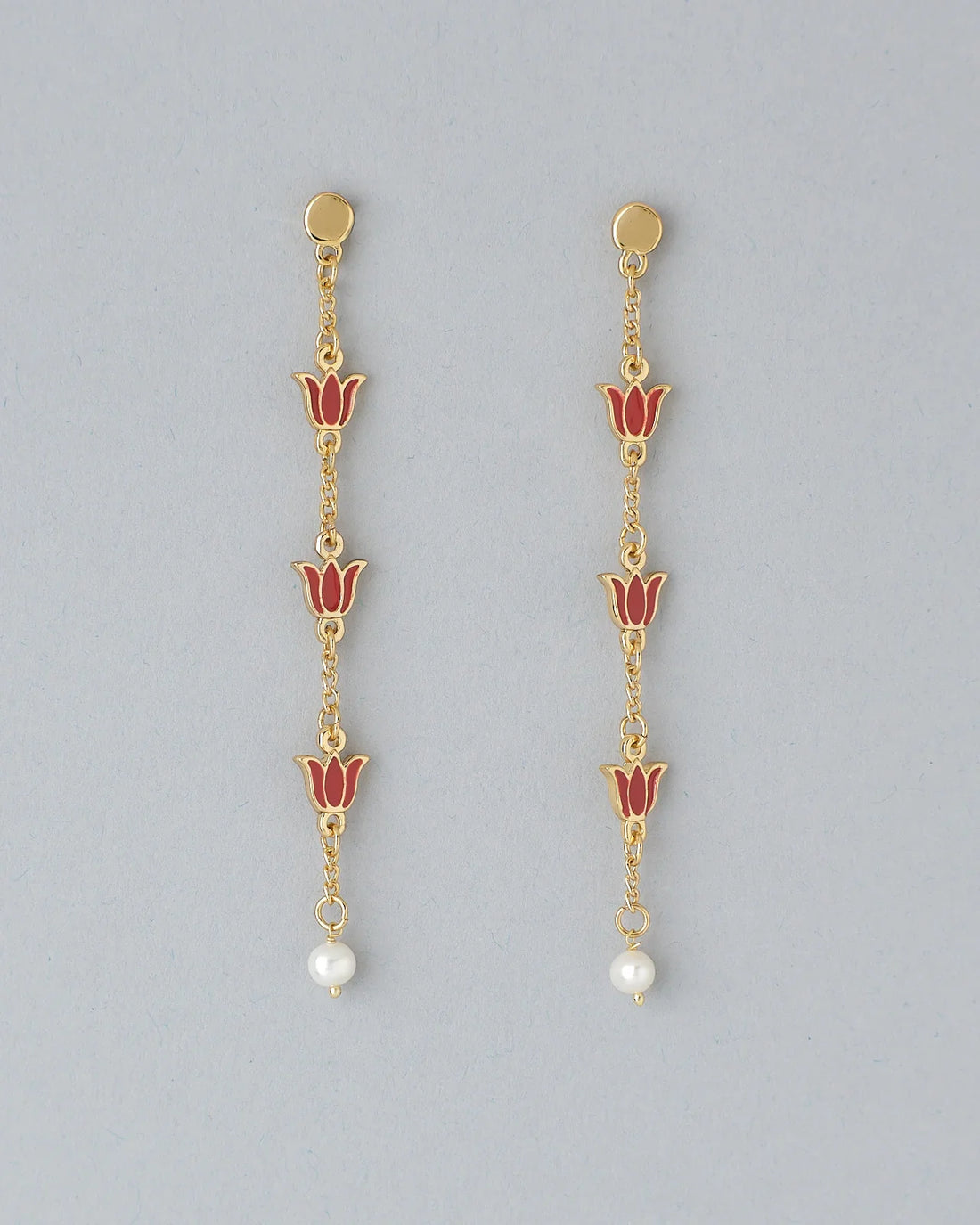 Glow of the Lotus  Diwali Pearl Earrings