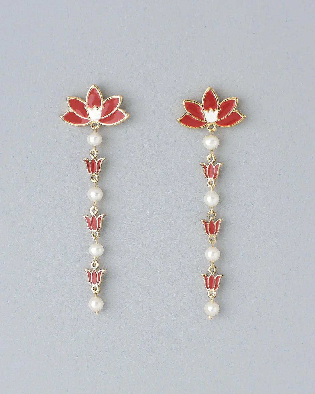 Divine Bloom Lotus Pearl Earrings
