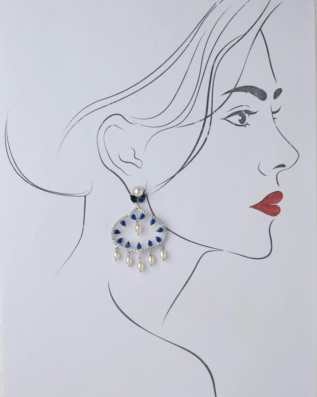 The Ghazala Chand Bali Earring - Chandrani Pearls