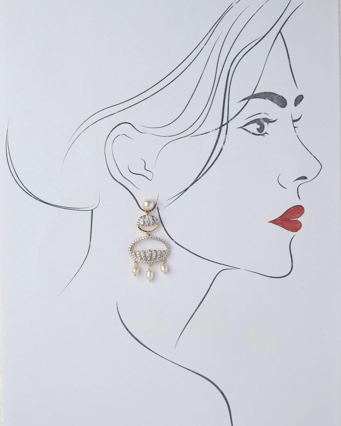 The Mehrunisa Chand Bali Earring - Chandrani Pearls