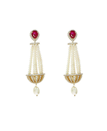 Traditional Pearl Hanging Earrings - Chandrani Pearls