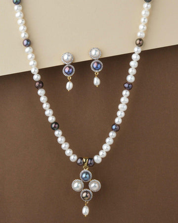 Trendy Real Pearl Necklace Set S23539 - Chandrani Pearls