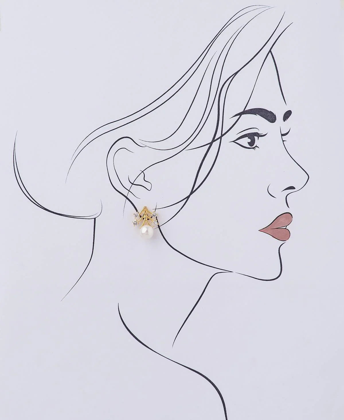 Trendy Real Pearl Stud Earring - Chandrani Pearls