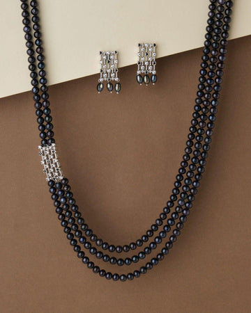 Trendy Side Pearl Necklace Set - Chandrani Pearls
